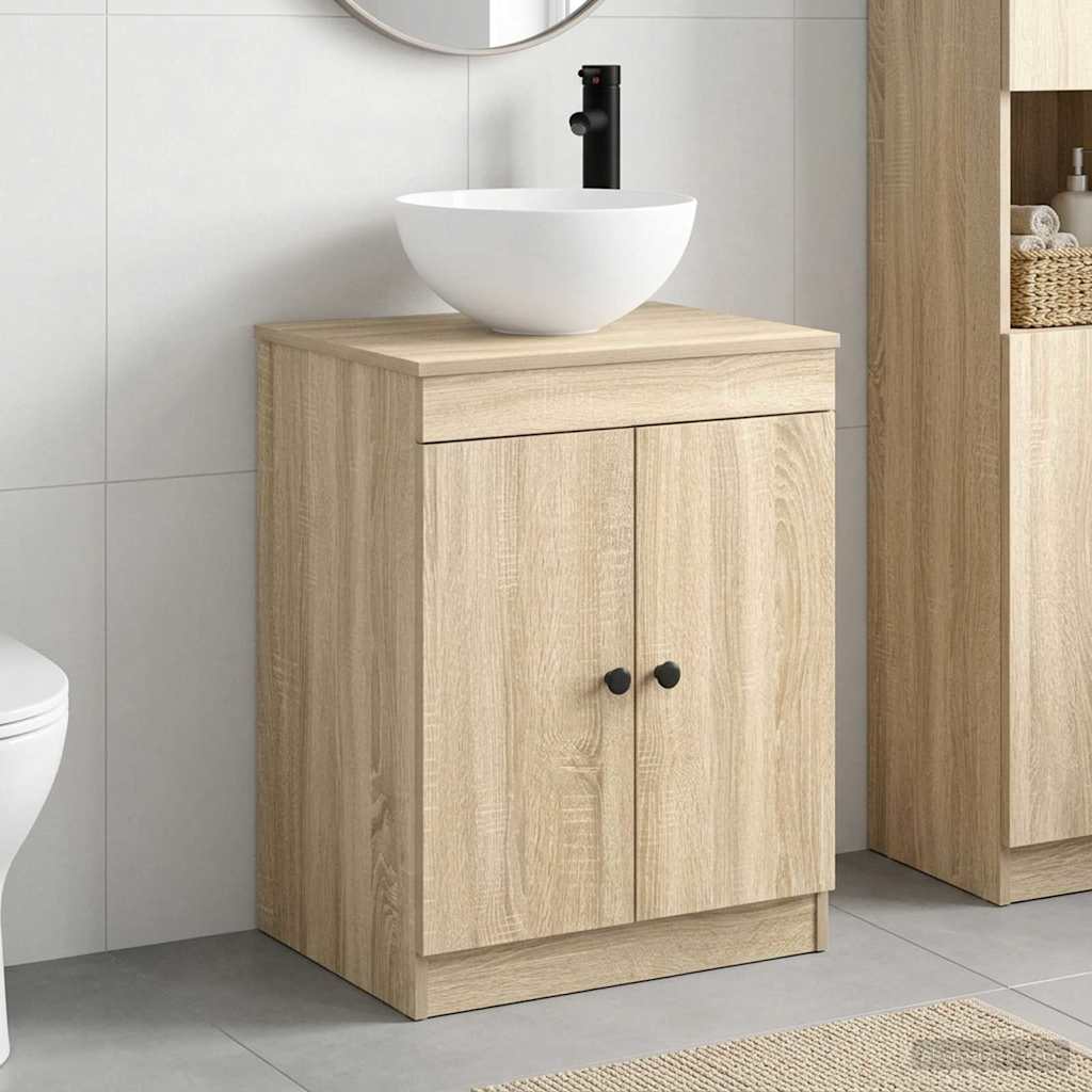 vidaXL Bathroom Furniture Set Sonoma Oak Engineered Wood