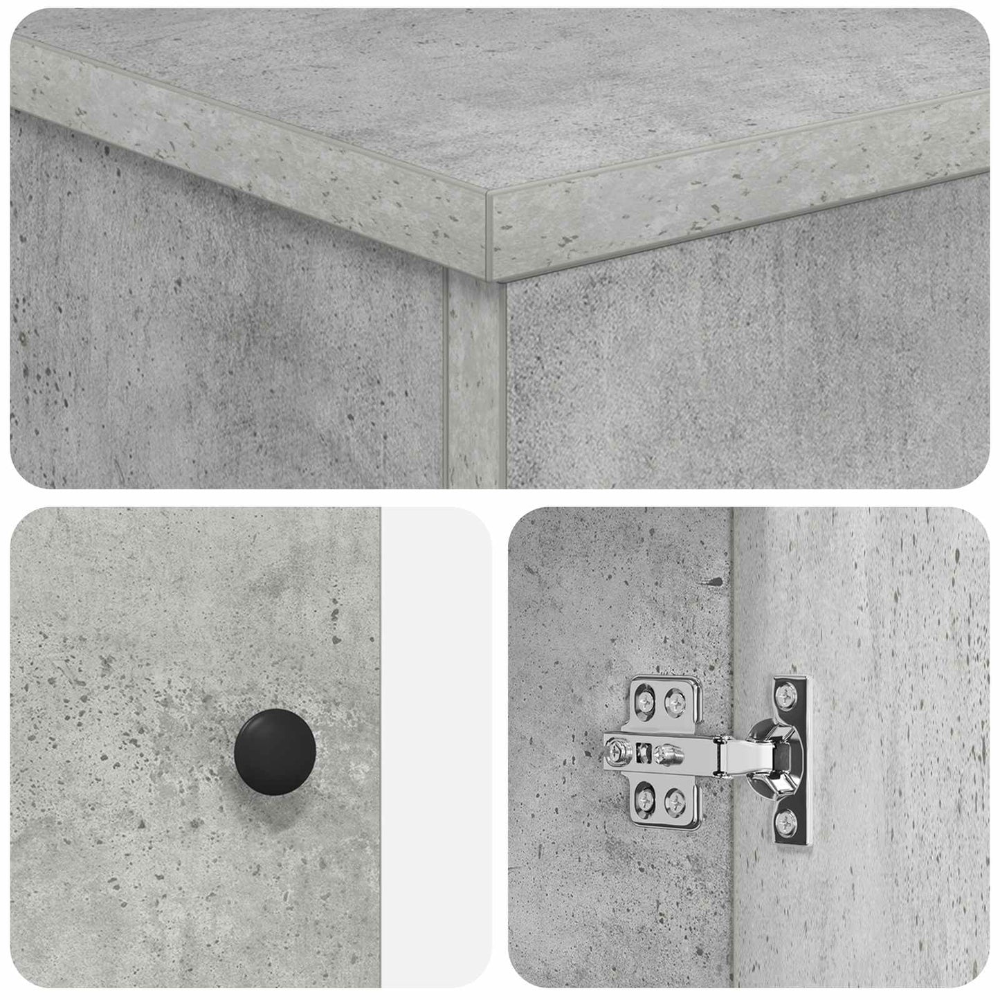 vidaXL Bathroom Furniture Set Concrete Grey Engineered Wood