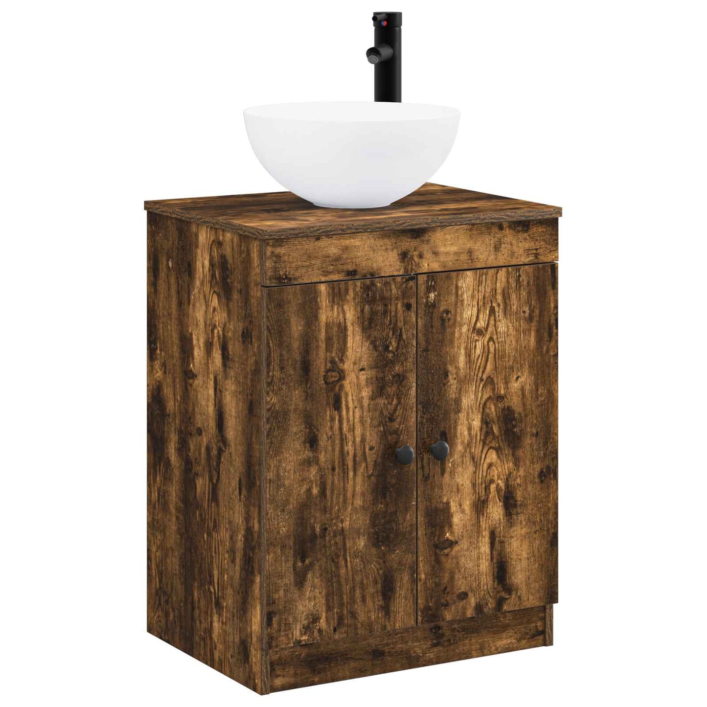 vidaXL Bathroom Furniture Set Smoked Oak Engineered Wood