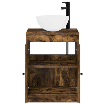 vidaXL Bathroom Furniture Set Smoked Oak Engineered Wood