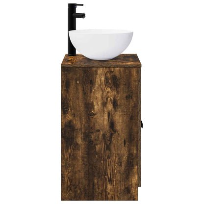 vidaXL Bathroom Furniture Set Smoked Oak Engineered Wood