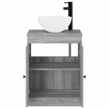 vidaXL Bathroom Furniture Set Grey Sonoma Engineered Wood