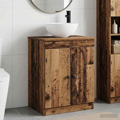vidaXL Bathroom Furniture Set Old Wood Engineered Wood