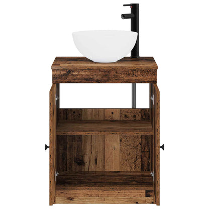 vidaXL Bathroom Furniture Set Old Wood Engineered Wood