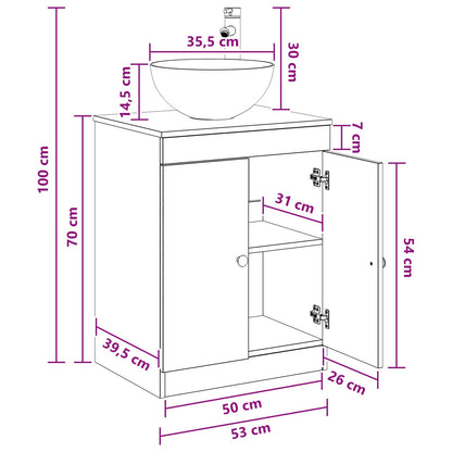 vidaXL Bathroom Furniture Set Old Wood Engineered Wood