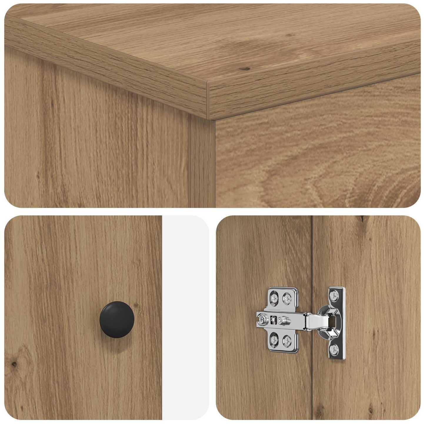 vidaXL Bathroom Furniture Set Artisan Oak Engineered Wood
