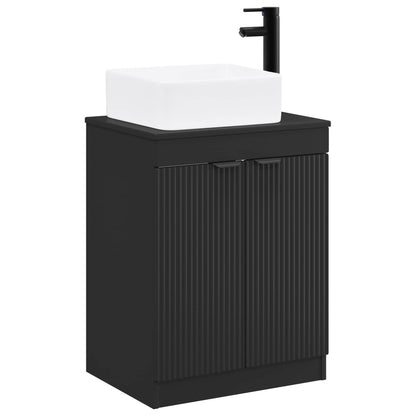 vidaXL Bathroom Furniture Set Black Engineered Wood