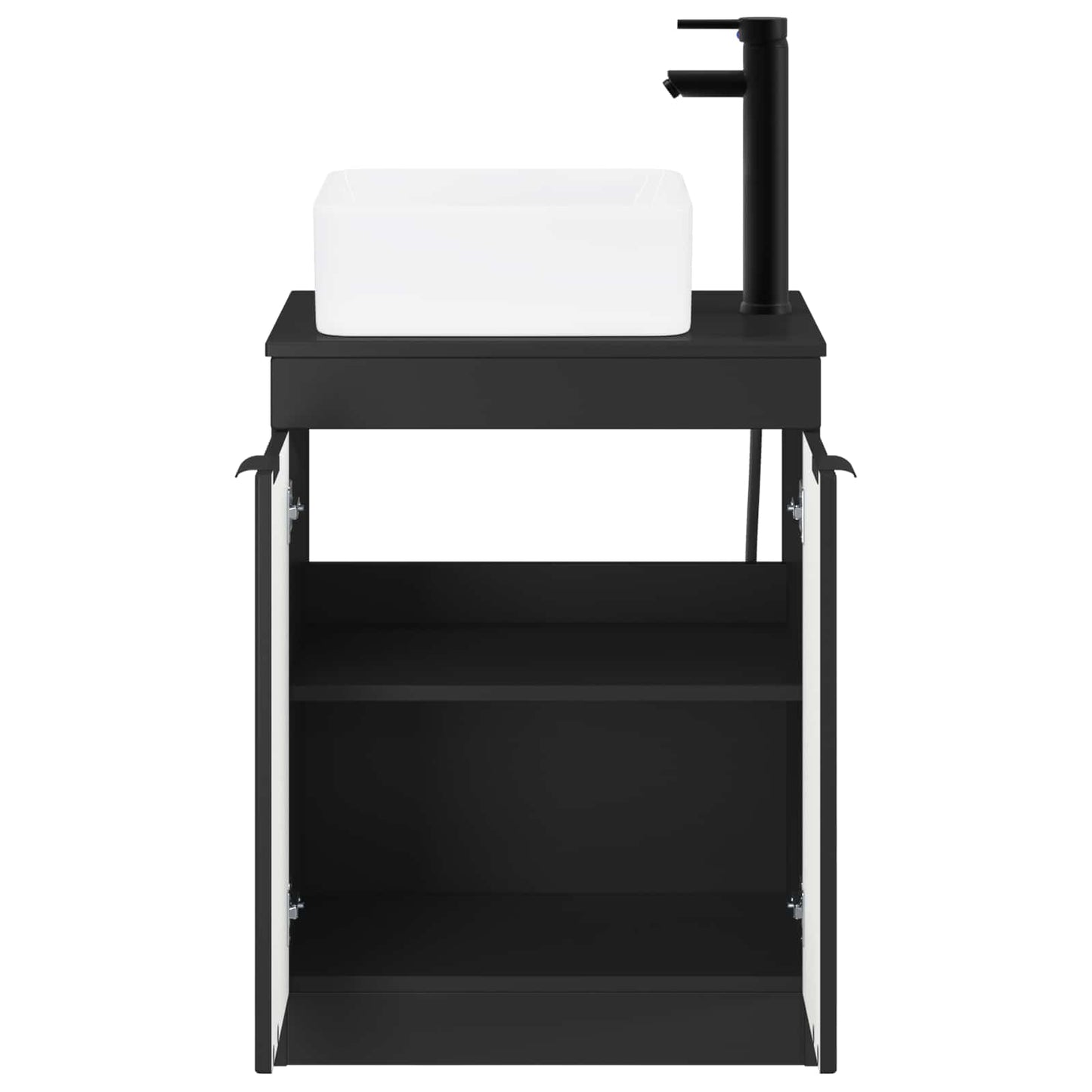 vidaXL Bathroom Furniture Set Black Engineered Wood