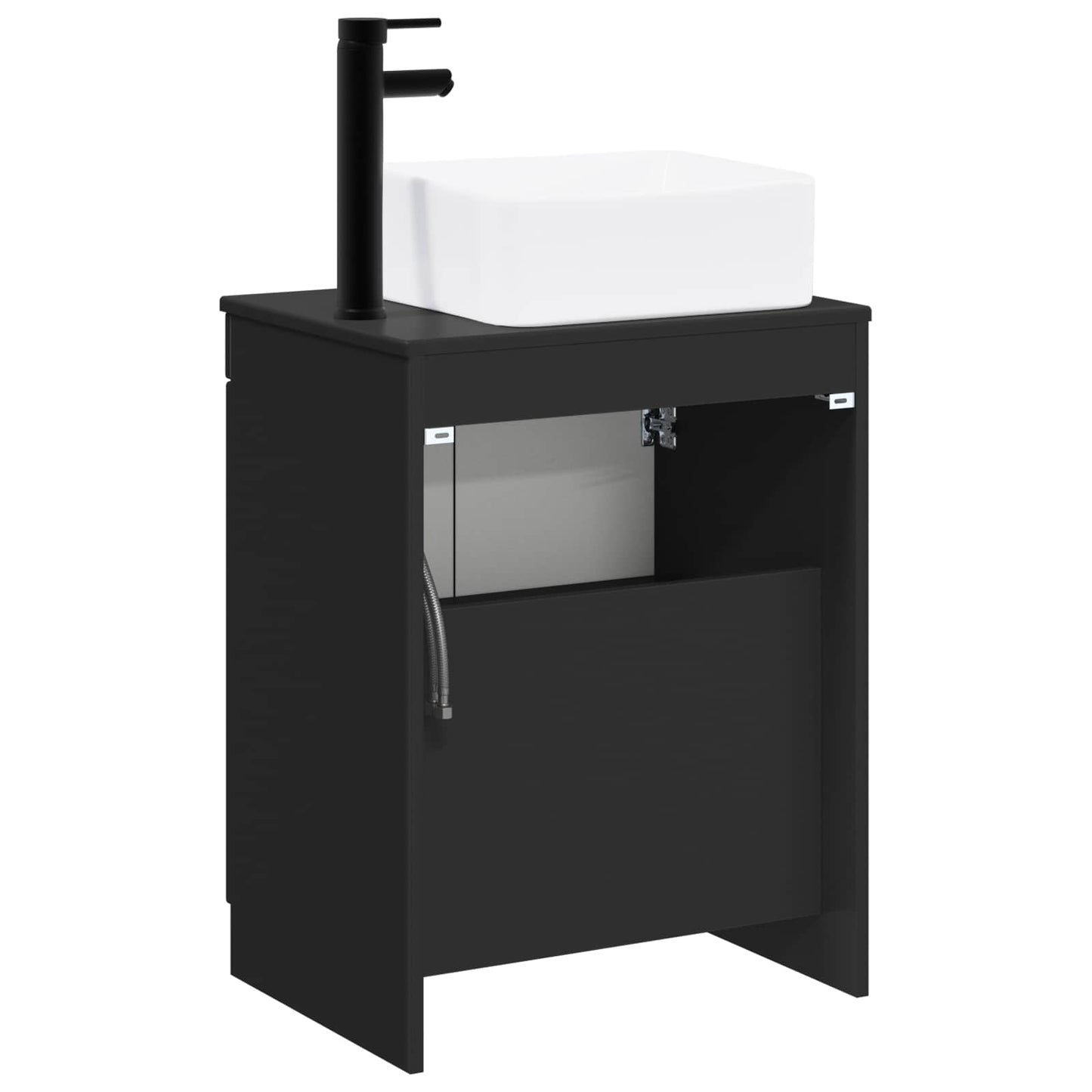 vidaXL Bathroom Furniture Set Black Engineered Wood