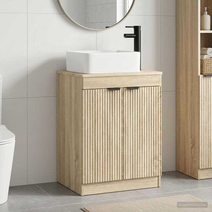 vidaXL Bathroom Furniture Set Sonoma Oak Engineered Wood