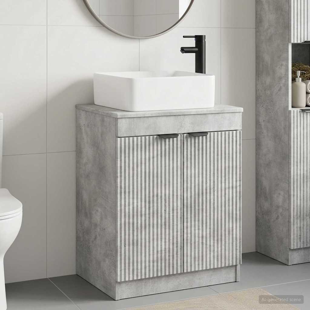 vidaXL Bathroom Furniture Set Concrete Grey Engineered Wood