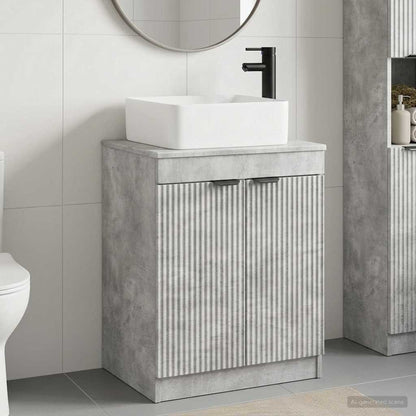 vidaXL Bathroom Furniture Set Concrete Grey Engineered Wood
