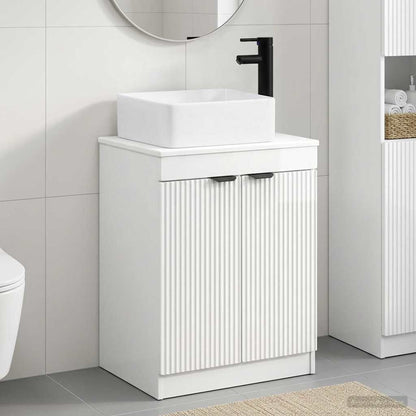 vidaXL Bathroom Furniture Set High Gloss White Engineered Wood