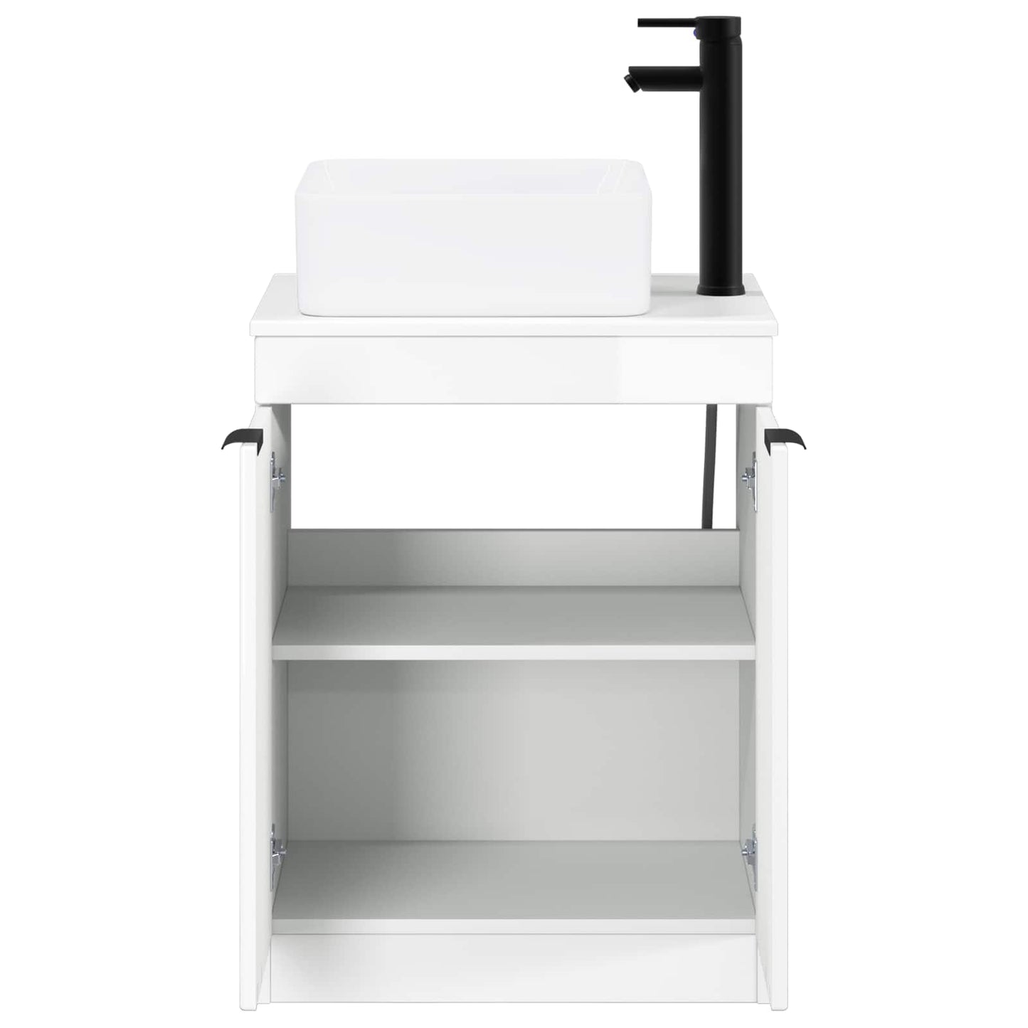 vidaXL Bathroom Furniture Set High Gloss White Engineered Wood