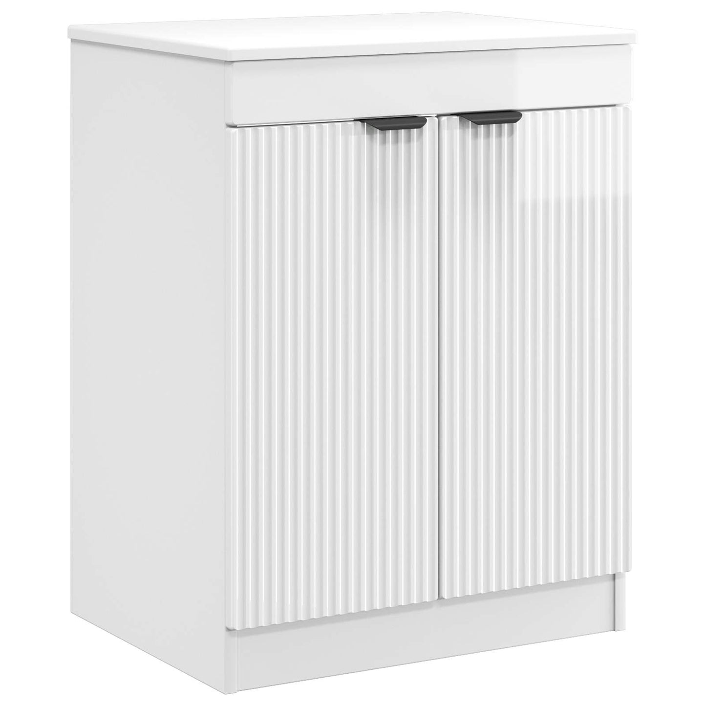 vidaXL Bathroom Furniture Set High Gloss White Engineered Wood