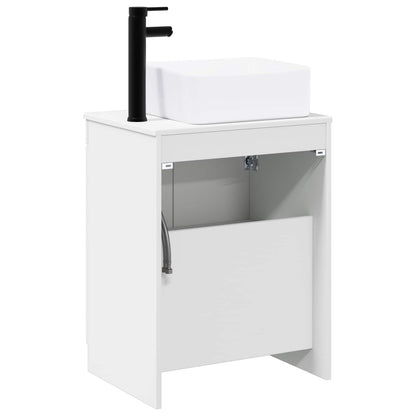 vidaXL Bathroom Furniture Set High Gloss White Engineered Wood