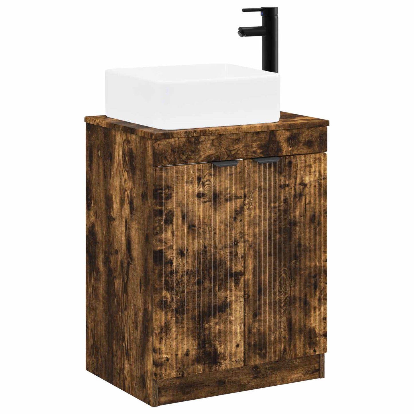 vidaXL Bathroom Furniture Set Smoked Oak Engineered Wood