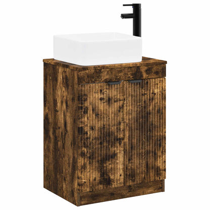 vidaXL Bathroom Furniture Set Smoked Oak Engineered Wood