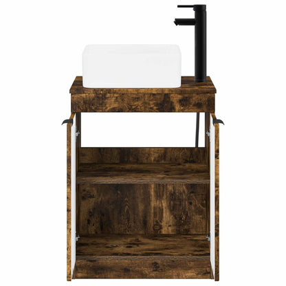 vidaXL Bathroom Furniture Set Smoked Oak Engineered Wood