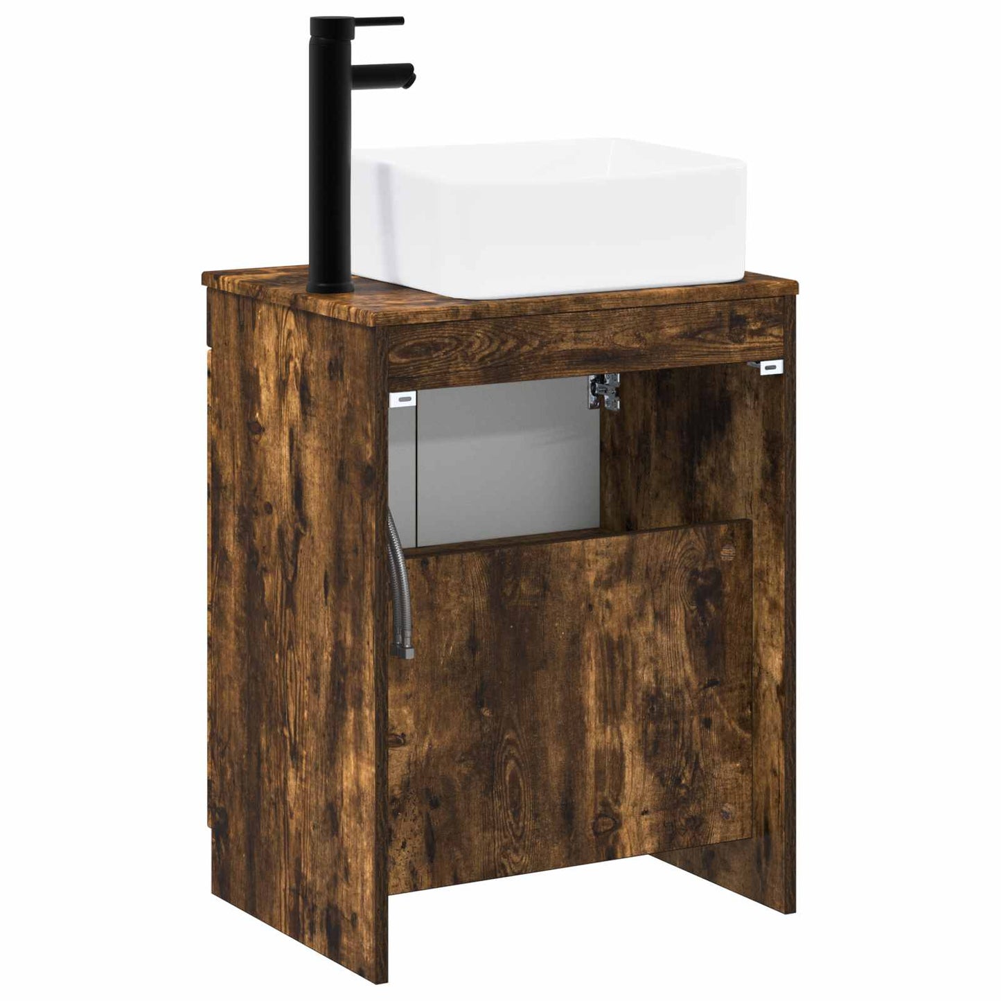 vidaXL Bathroom Furniture Set Smoked Oak Engineered Wood