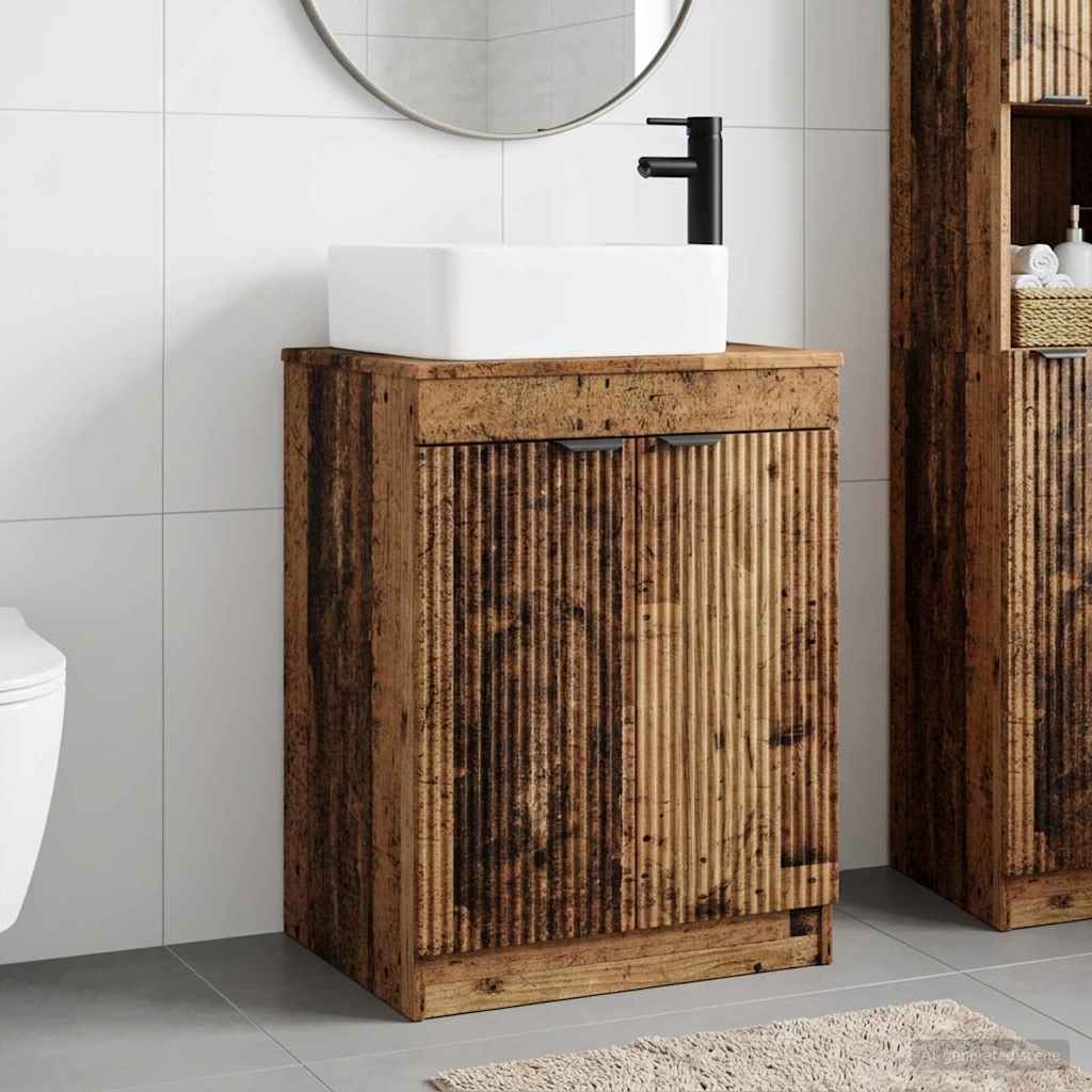 vidaXL Bathroom Furniture Set Old Wood Engineered Wood