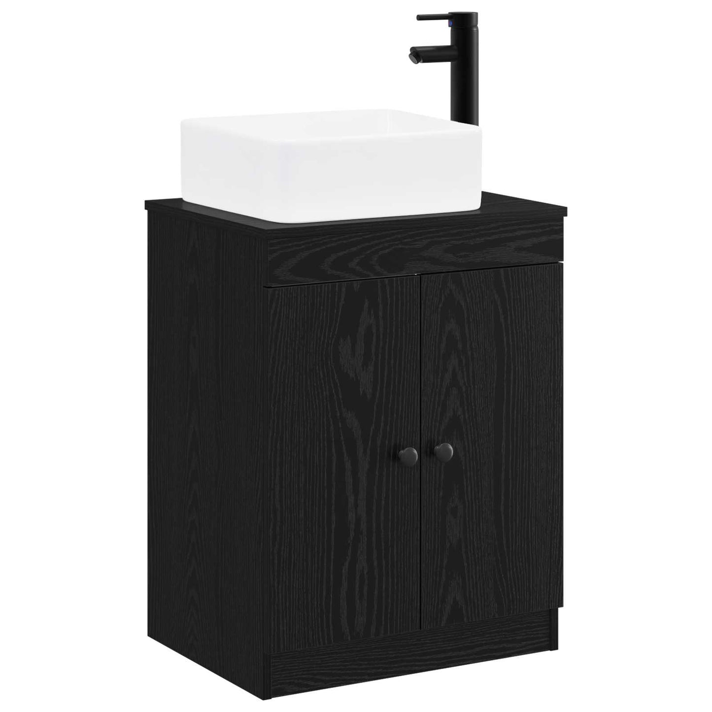 vidaXL Bathroom Furniture Set Black Oak Engineered Wood