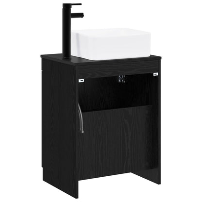 vidaXL Bathroom Furniture Set Black Oak Engineered Wood