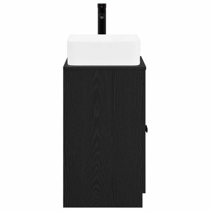 vidaXL Bathroom Furniture Set Black Oak Engineered Wood