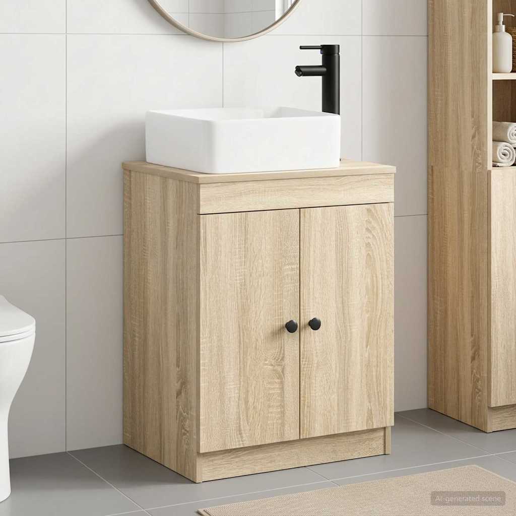 vidaXL Bathroom Furniture Set Sonoma Oak Engineered Wood
