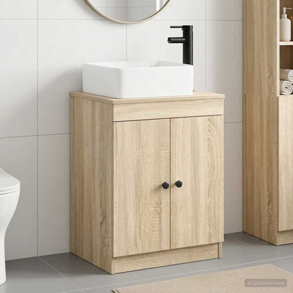 vidaXL Bathroom Furniture Set Sonoma Oak Engineered Wood
