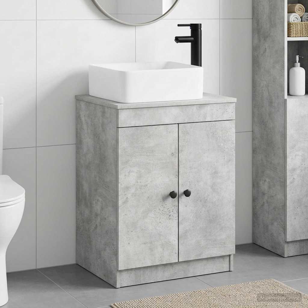 vidaXL Bathroom Furniture Set Concrete Grey Engineered Wood