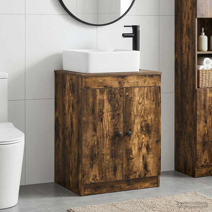 vidaXL Bathroom Furniture Set Smoked Oak Engineered Wood