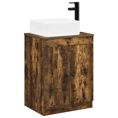 vidaXL Bathroom Furniture Set Smoked Oak Engineered Wood