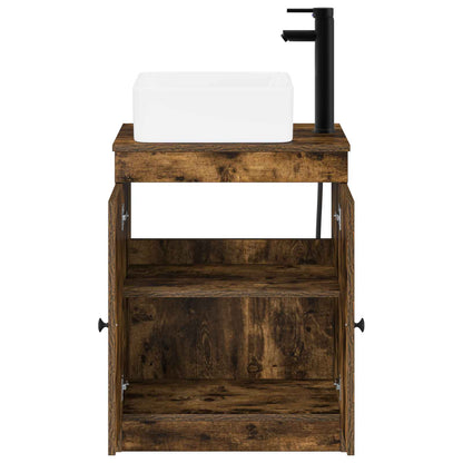 vidaXL Bathroom Furniture Set Smoked Oak Engineered Wood