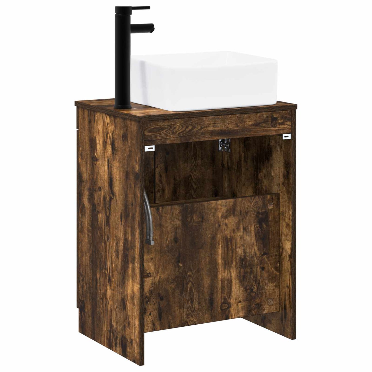 vidaXL Bathroom Furniture Set Smoked Oak Engineered Wood