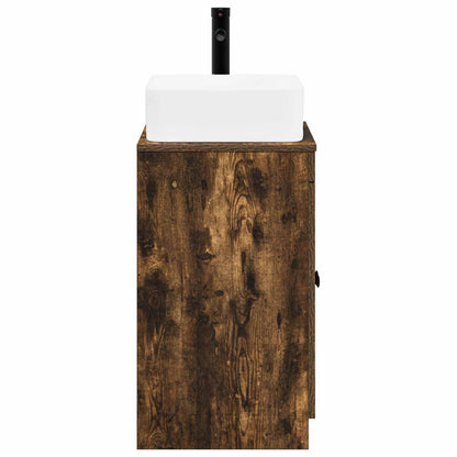 vidaXL Bathroom Furniture Set Smoked Oak Engineered Wood
