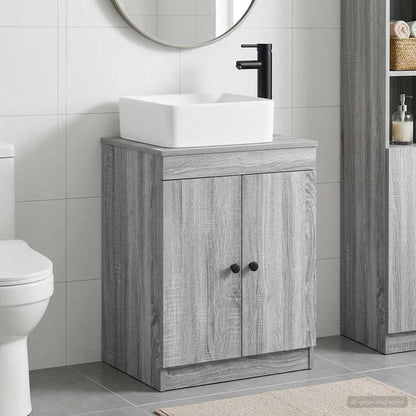 vidaXL Bathroom Furniture Set Grey Sonoma Engineered Wood