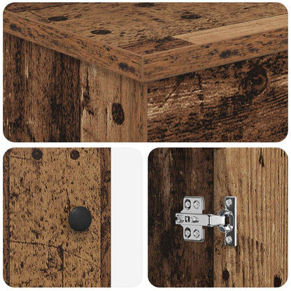 vidaXL Bathroom Furniture Set Old Wood Engineered Wood