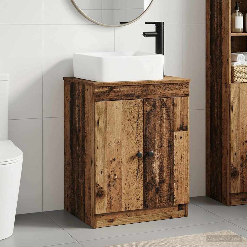 vidaXL Bathroom Furniture Set Old Wood Engineered Wood