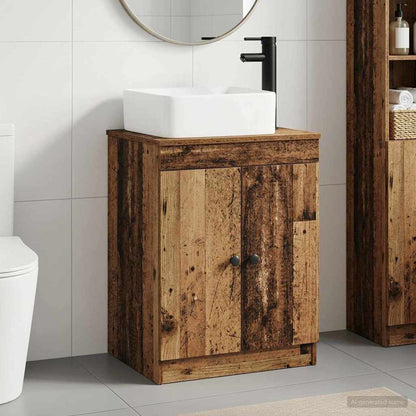 vidaXL Bathroom Furniture Set Old Wood Engineered Wood