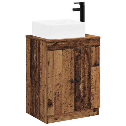 vidaXL Bathroom Furniture Set Old Wood Engineered Wood
