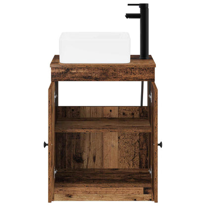 vidaXL Bathroom Furniture Set Old Wood Engineered Wood