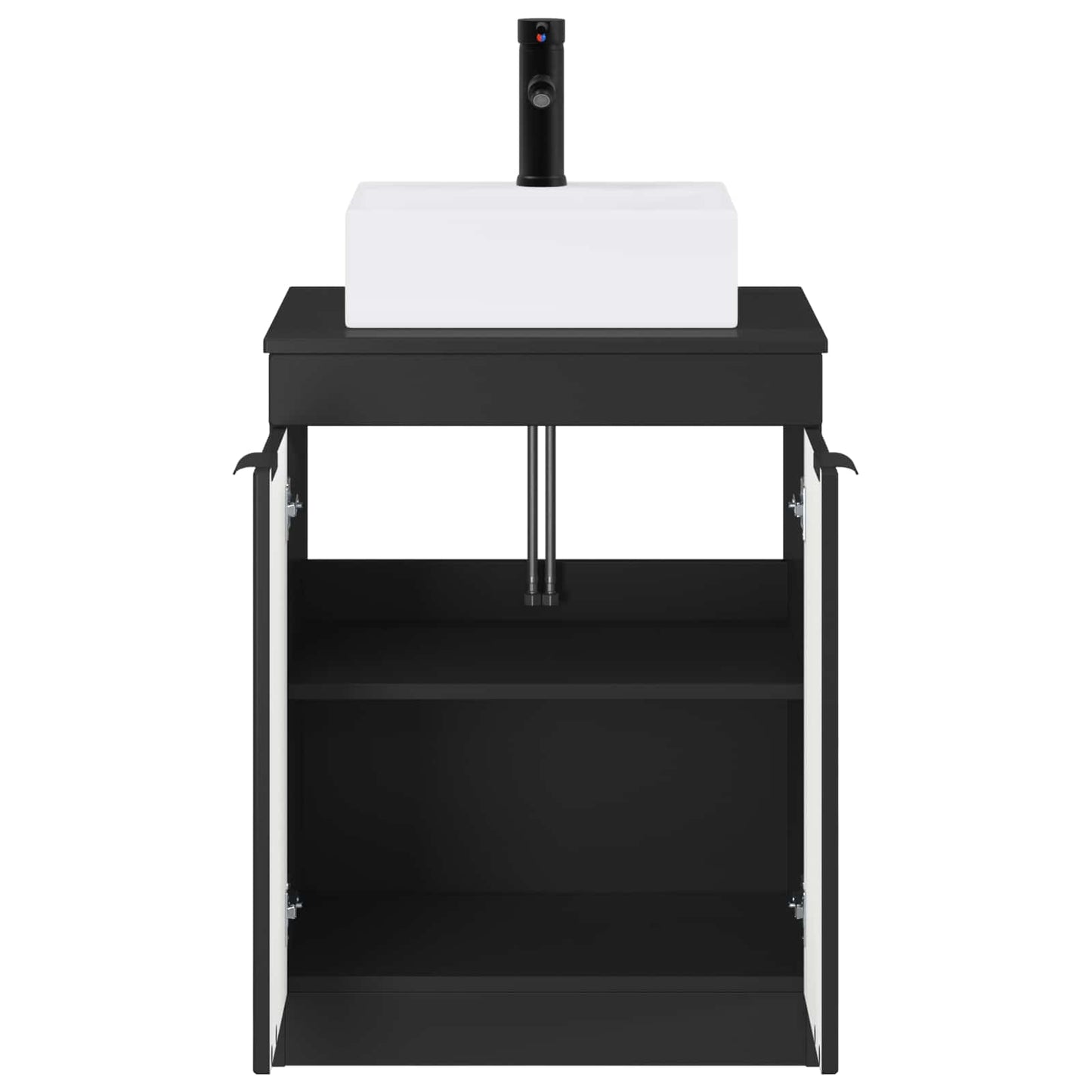 vidaXL Bathroom Furniture Set Black Engineered Wood