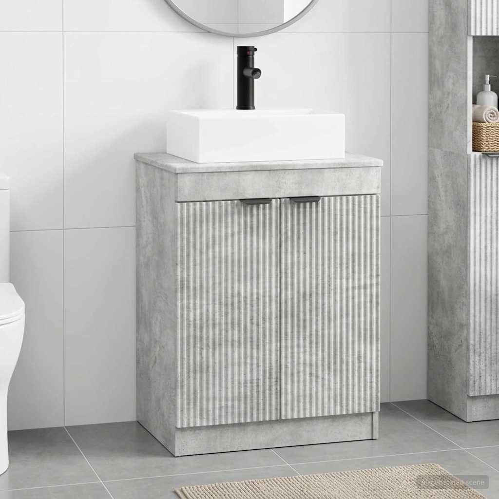 vidaXL Bathroom Furniture Set Concrete Grey Engineered Wood