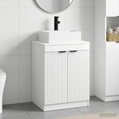 vidaXL Bathroom Furniture Set High Gloss White Engineered Wood