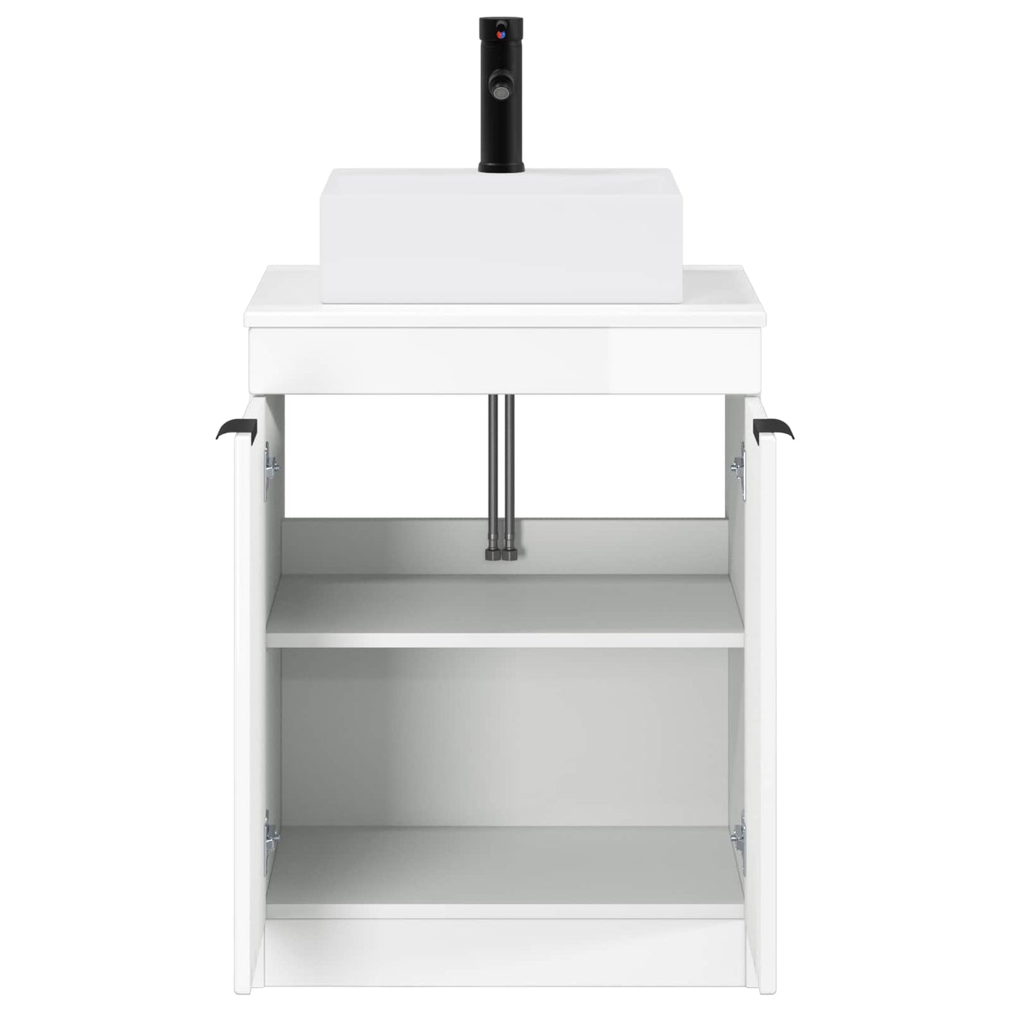 vidaXL Bathroom Furniture Set High Gloss White Engineered Wood