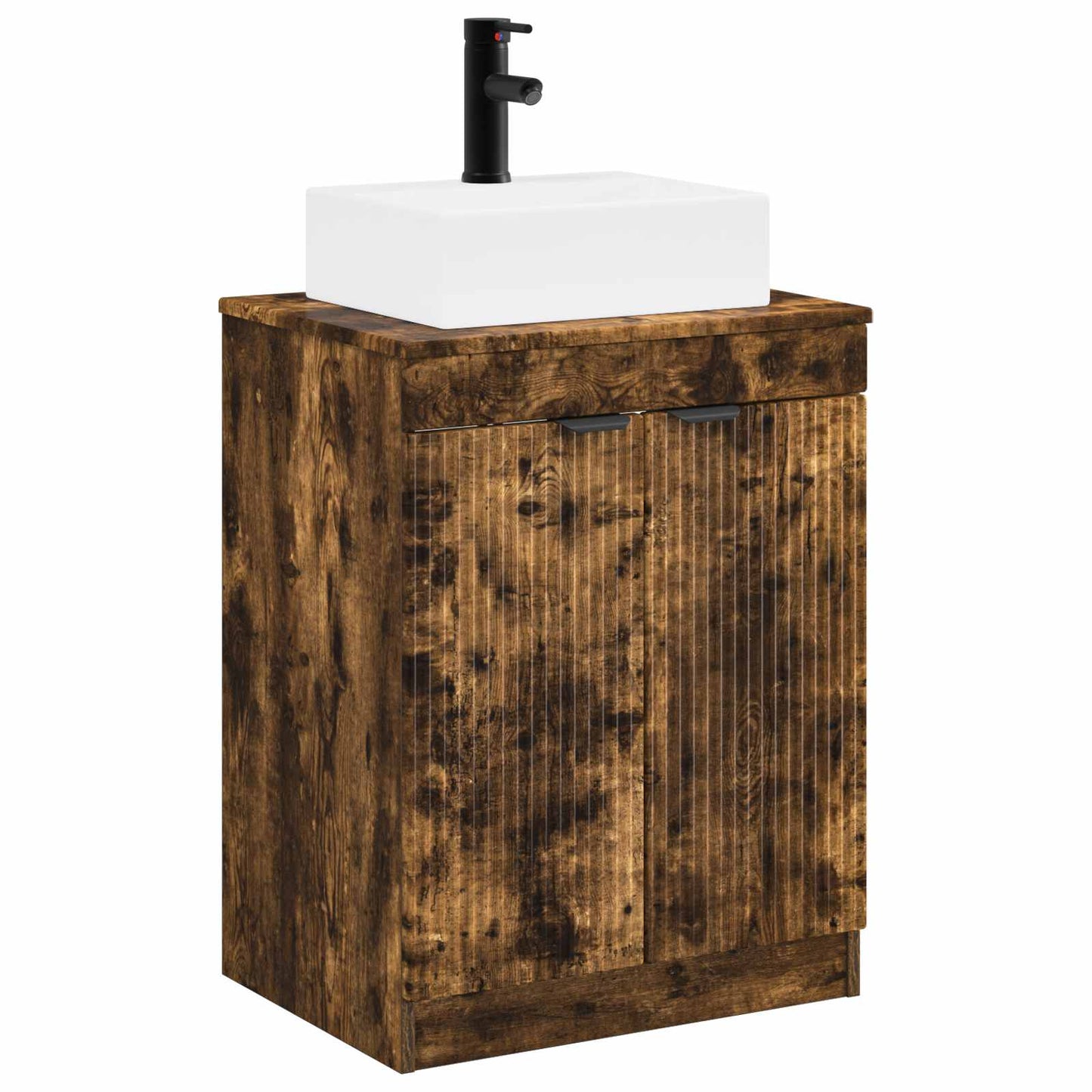 vidaXL Bathroom Furniture Set Smoked Oak Engineered Wood
