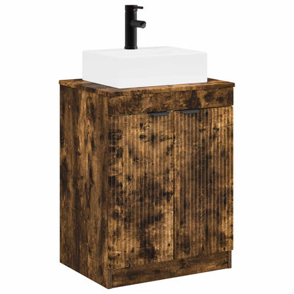 vidaXL Bathroom Furniture Set Smoked Oak Engineered Wood