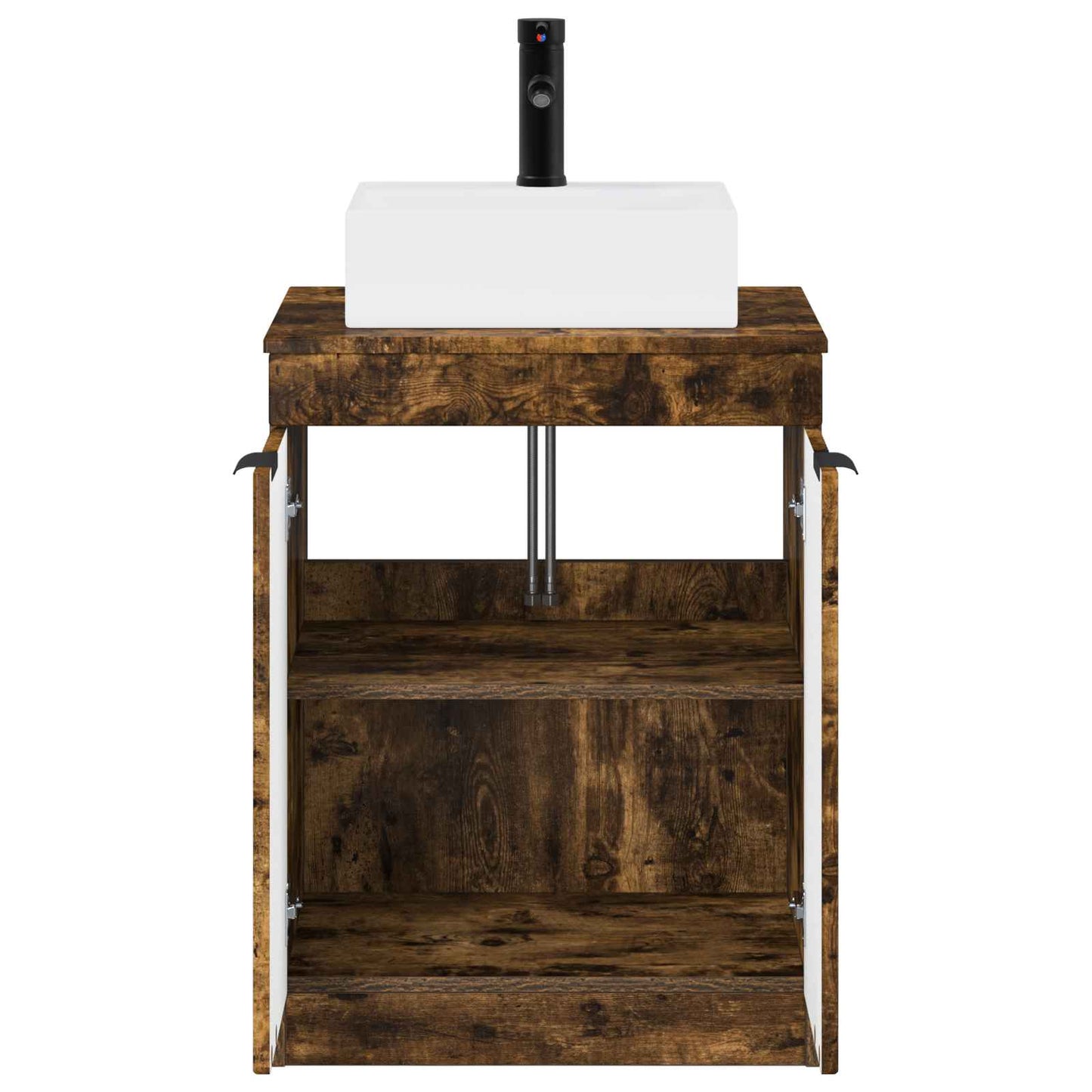 vidaXL Bathroom Furniture Set Smoked Oak Engineered Wood