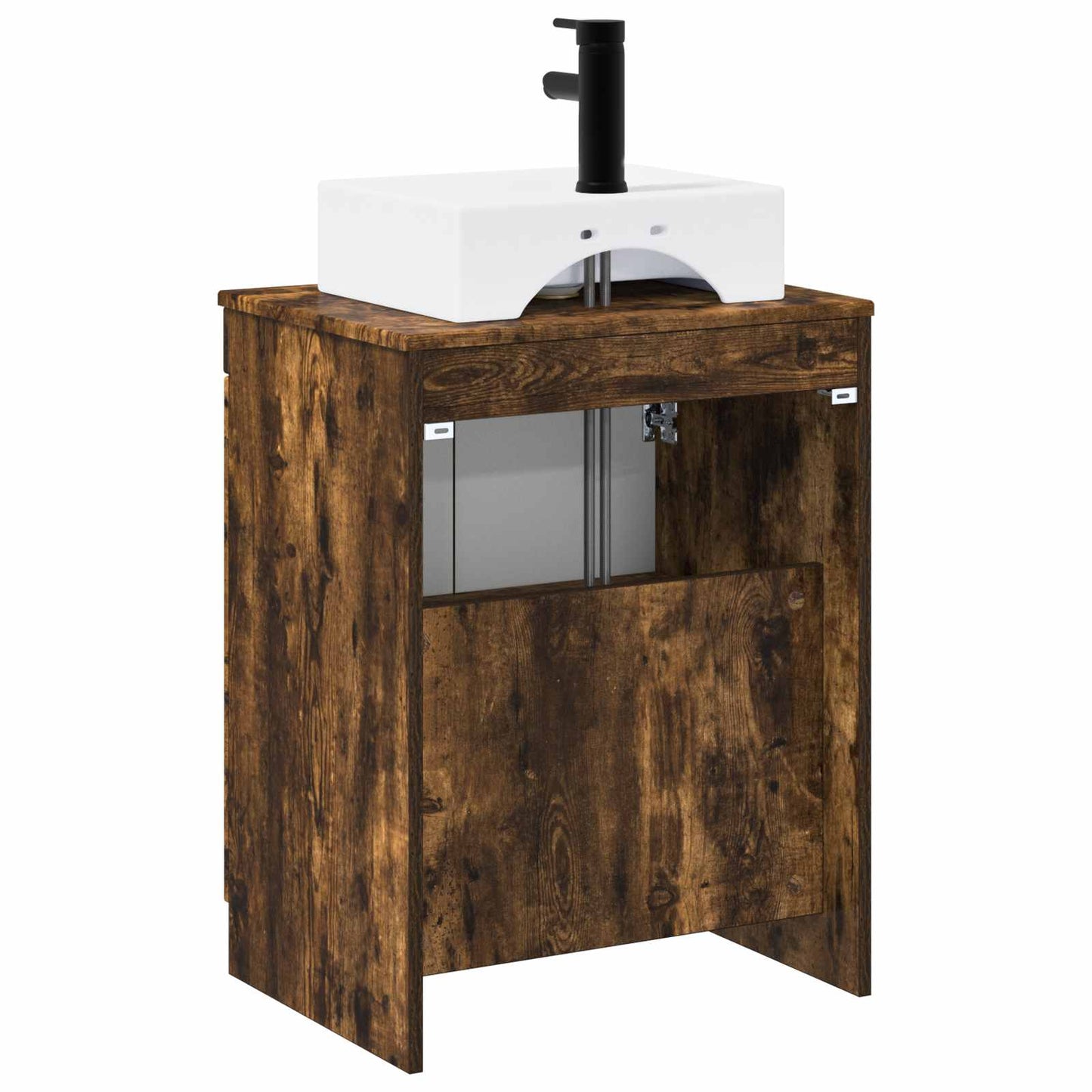 vidaXL Bathroom Furniture Set Smoked Oak Engineered Wood
